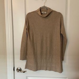 LOFT turtleneck tunic sweater, beige